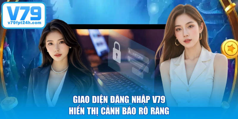 Giao diện đăng nhập V79 hiển thị cảnh báo rõ ràng